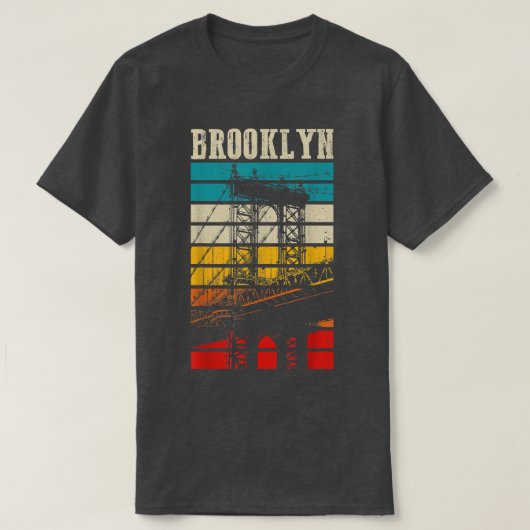 ブルックリンブリッジヴィンテージNY NYCプライドニューヨークシティ Tシャツ (デザイン正面)