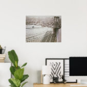 ブルックリンブリッジ建築アーリーマンハッタン ポスター (ホームオフィス)