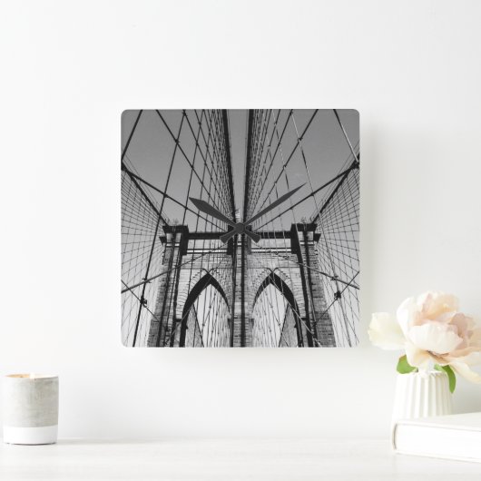 ブルックリンブリッジ スクエア壁時計 (ホーム)