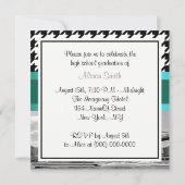 ブルックリンブリッジBlk Wht 千鳥格子の 2卒業 招待状 (裏面)