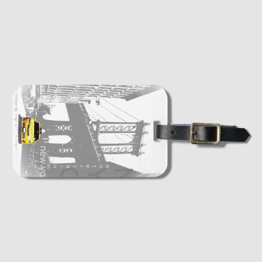 ブルックリンブリッジNYCイエロータクシニューヨークシティ ラゲッジタグ (正面横)