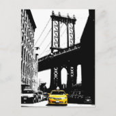 ブルックリンブリッジNycニューヨークシティイエロータクシー シーズンポストカード (正面)