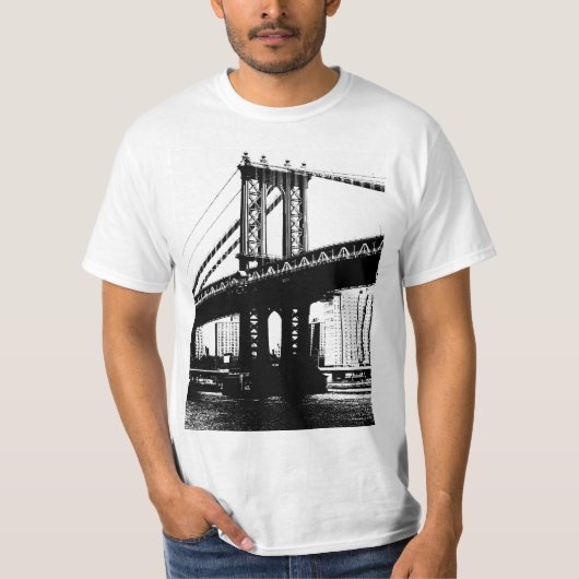 ブルックリンブリッジNYCニューヨークメンモダン Tシャツ (正面)