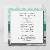 ブルックリンブリッジNYCロビンエッグウエットダマスク婚約 招待状 (裏面)