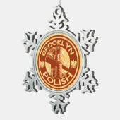 ブルックリンポーランドアメリカンクリスマスツリーオーナメント スノーフレークピューターオーナメント (右)