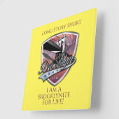 ブルックリンロゴデザイン スクエア壁時計 (傾斜)