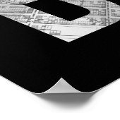 ブルックリンヴィンテージ白黒マップタイポグラフィ ポスター (角)