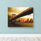 ブルックリン側からのマンハッタン橋の眺め(NYC) キャンバスプリント (インサイチュ (ウッドフロア))