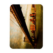 ブルックリン側からのマンハッタン橋の眺め(NYC) マグネット (縦)