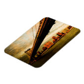 ブルックリン側からのマンハッタン橋の眺め(NYC) マグネット (左側)