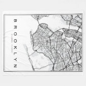 ブルックリン地図イラストレーション フリースブランケット (正面(横))