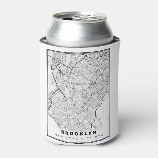 ブルックリン地図 缶クーラー (缶正面)