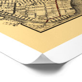 ブルックリン市鉄道地図1874 ポスター (角)