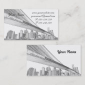 ブルックリン橋およびマンハッタンスカイライン 名刺 (正面/裏面)