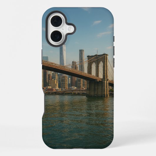 ブルックリン橋とNYCスカイライン iPhoneケース (裏面)