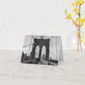 ブルックリン橋の交差のメッセージカード カード (黄色い花)