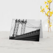 ブルックリン橋の写真カード カード (黄色い花)