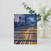 ブルックリン橋の夜間照明 ポストカード (スタンド正面)