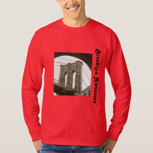 ブルックリン橋の引用文メンズTシャツ Tシャツ (正面)