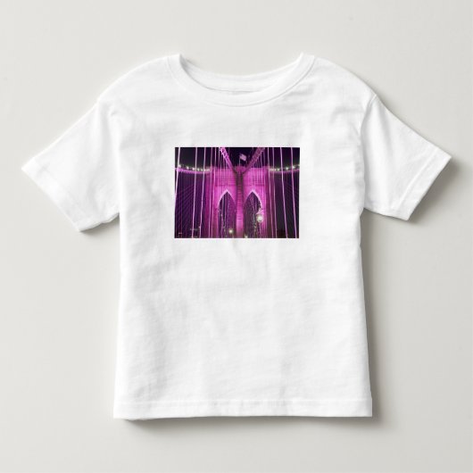 ブルックリン橋のLitの紫色 トドラーTシャツ (正面)