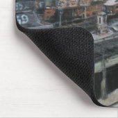 ブルックリン橋を絵を描くヴィンテージニューヨークシティ マウスパッド (コーナー)