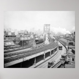 ブルックリン橋ターミナル 1903年 古写真 ポスター