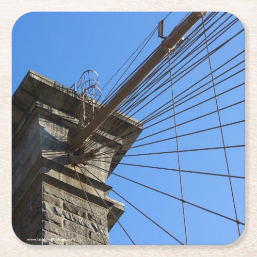 ブルックリン橋01 スクエアペーパーコースター (正面)