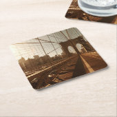 ブルックリン橋 スクエアペーパーコースター (アングル)
