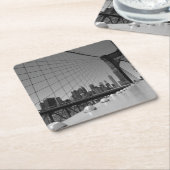 ブルックリン橋 スクエアペーパーコースター (アングル)