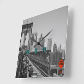 ブルックリン橋 スクエア壁時計 (傾斜)