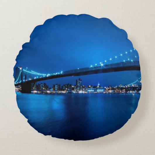 ブルックリン橋、ニューヨーク ラウンドクッション (正面)