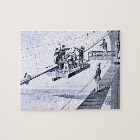 ブルックリン橋、ニューヨーク(litho)の建築 ジグソーパズル (横)