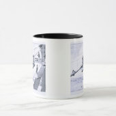 ブルックリン橋、ニューヨーク(litho)の建築 マグカップ (中央)
