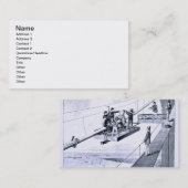 ブルックリン橋、ニューヨーク(litho)の建築 名刺 (正面/裏面)