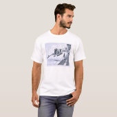 ブルックリン橋、ニューヨーク(litho)の建築 tシャツ (正面フル)