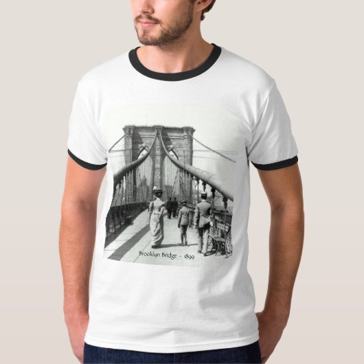 ブルックリン橋- 1899年のTシャツ Tシャツ (正面)