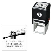 ブルックリン橋 NYC シルエット 名前 返送先住所 セルフインキングスタンプ (インサイチュ)