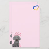 ブルックリン犬のキス5.5 x 8.5文房具 (正面/裏面)