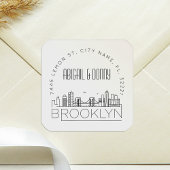 ブルックリン結婚ズ |事前にアドレス指定された封筒用シール スクエアシール