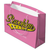 ブルックリン金ゴールドスウッシュデザインテンプレート ラージペーパーバッグ (裏面アングル)