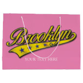 ブルックリン ゴールド スウッシュ デザイン テンプレート ラージペーパーバッグ (裏面)