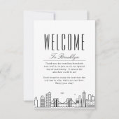 ブルックリン・スカイライン |ウェルカムメッセージギフトラベル ノートカード (正面)