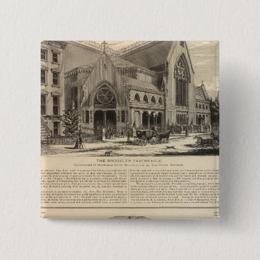 ブルックリン·タバナクル素晴らし·オルガン建設 缶バッジ (正面)