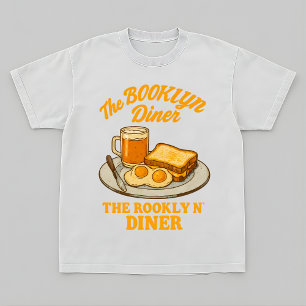 ブルックリン・ダイナーレトロ朝食の盗作 Tシャツ