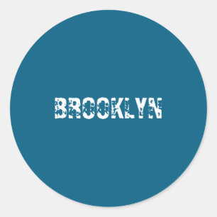 ブルックリン ニューヨークシティー NYC ホワイトテキスト 懐かしい ラウンドシール