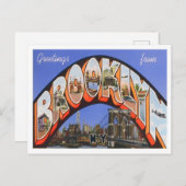 ブルックリン，ニューヨークヴィンテージビッグ・レターズ・ポストカード ポストカード (正面/裏面)