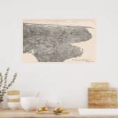 ブルックリン、ニューヨーク・バーズアイの地図1897 ポスター (キッチン)