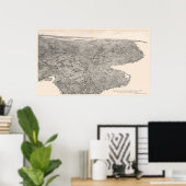 ブルックリン、ニューヨーク・バーズアイの地図1897 ポスター (ホームオフィス)