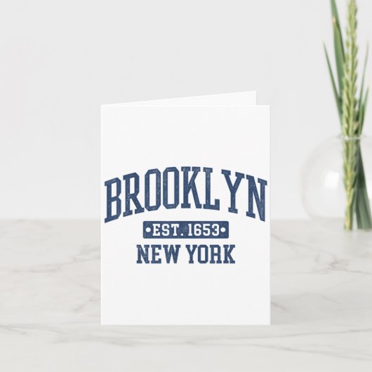 ブルックリン ニューヨーク NY 復古スポーツデザイン カード (正面)
