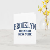 ブルックリン ニューヨーク NY 復古スポーツデザイン カード (黄色い花)